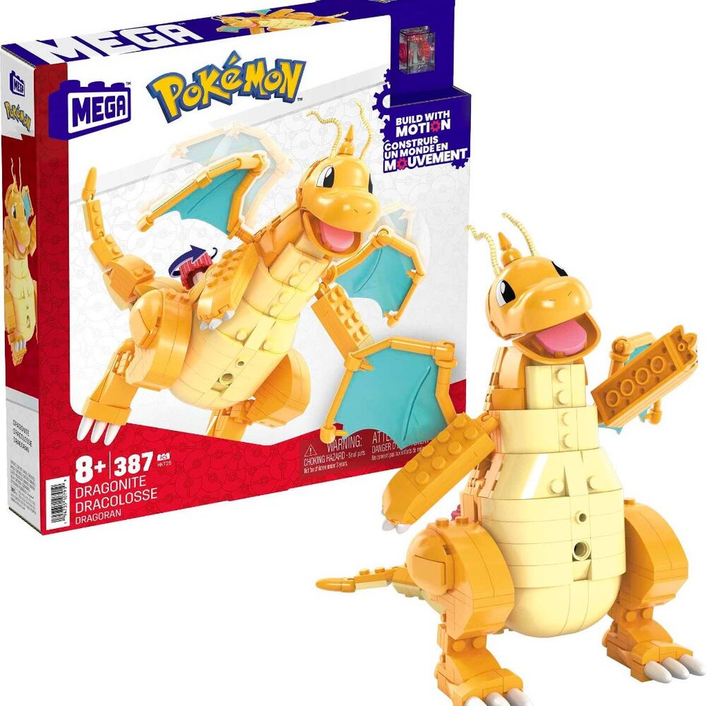 MEGA Pokemon Posable Dragonite Motion Building Set Improves Dexterity Toy New